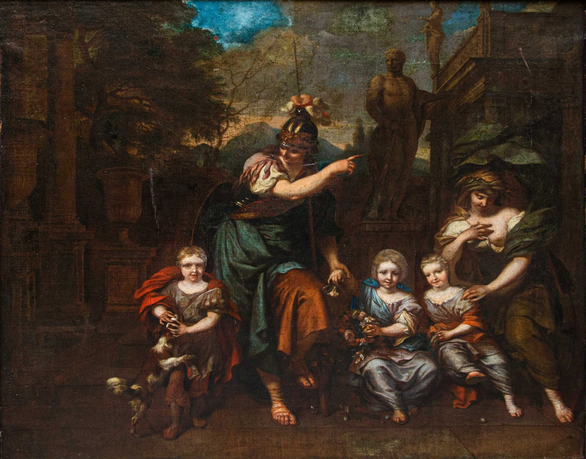 Graat Barend (Amsterdam, 1628 – 1708), The Education of Three Children by Minerva and Ceres